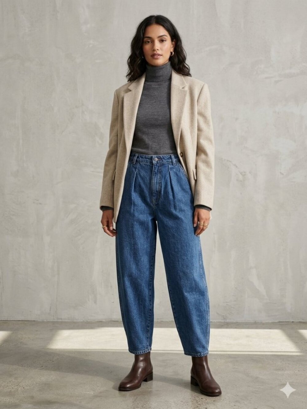 Paul Smith Red Ear Pleated Tapered Jeans Balloon Barrel Pants Vintage 25